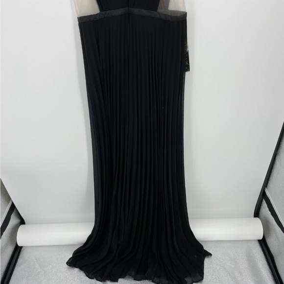 💋 bebe deep v chiffon pleated romper black dress 10 RARE 💋 - Picture 4 of 14